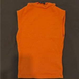 Zara Orange Sleeveless Tank Top